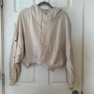 Young, Fabulous, and Broke Cream/Tan Cropped Hoodie Size Small/Medium